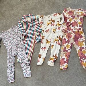 Four sets of 12 month 2 piece pajamas